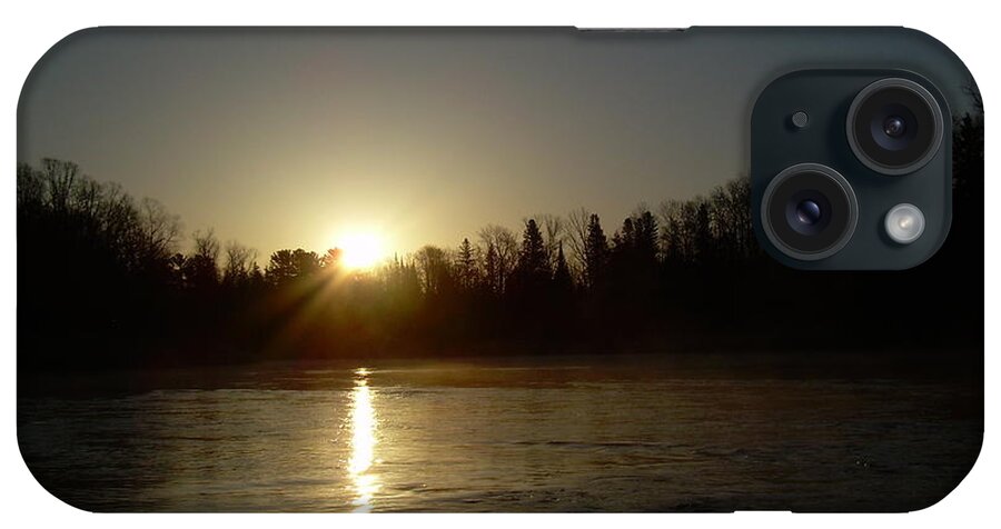 Mississippi River iPhone Case featuring the photograph Mississippi river Golden Sunrise by Kent Lorentzen