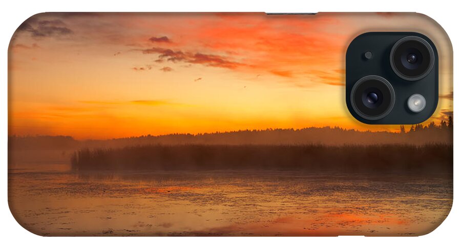 Misty Lake iPhone Case featuring the photograph Misty Dawn#1 by Irwin Barrett