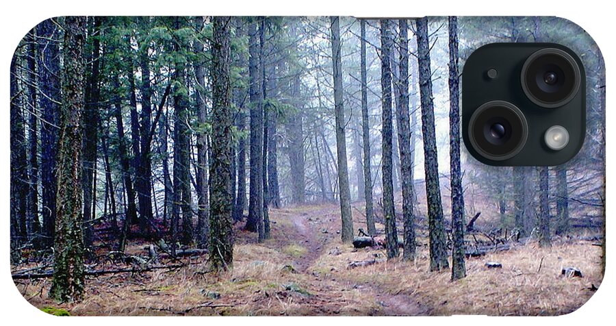 Nature iPhone Case featuring the photograph Misty Morning Trail in the Woods by Ben Upham III