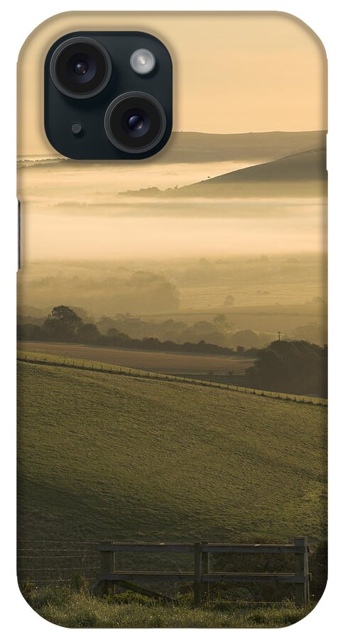 Misty iPhone Case featuring the photograph Misty South Downs by Hazy Apple