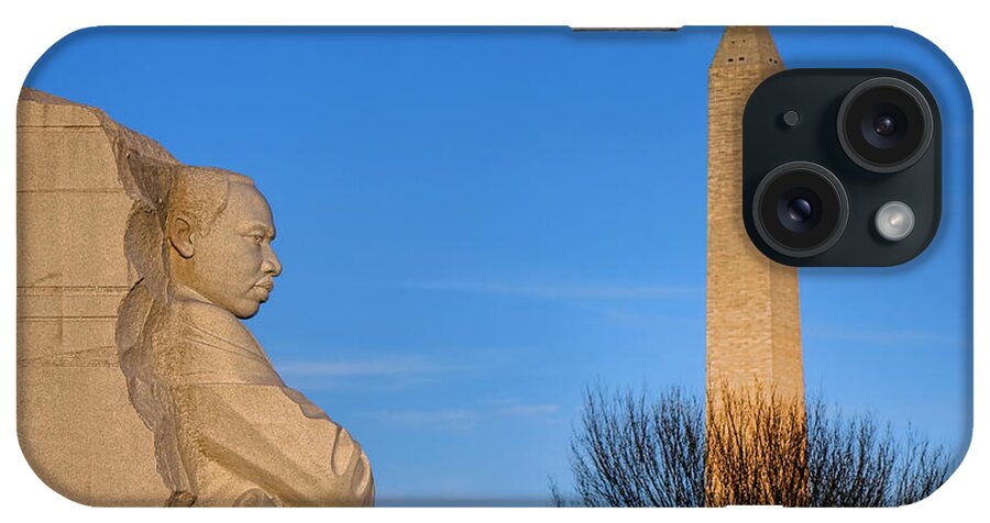 Washington iPhone Case featuring the photograph MLK and Washington Monuments by Olivier Le Queinec