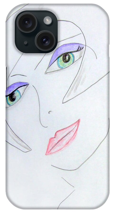 Girl iPhone Case featuring the drawing Model 1920 by Donna Blackhall