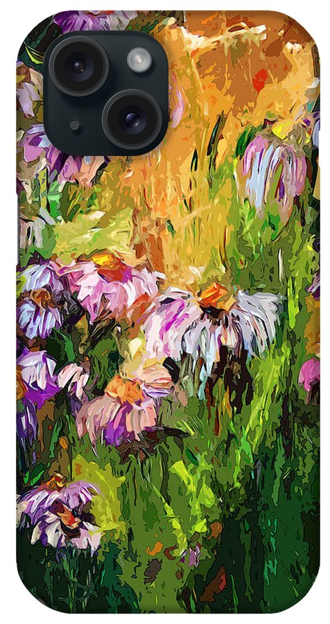Flowers iPhone Case featuring the painting Modern Coneflower Art Mixed Media by Ginette Callaway