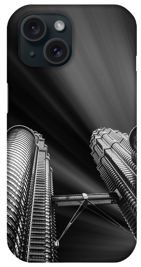 Skyscraper iPhone Case featuring the photograph Modern skyscraper black and white picture by Stefano Senise
