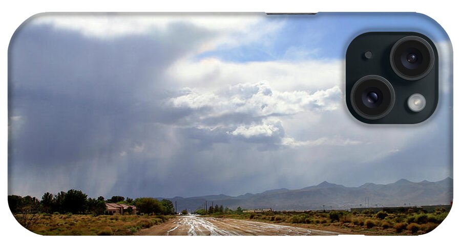 Mohave Rain Clouds iPhone Case featuring the photograph Mohave Rain Clouds by Bonnie Follett