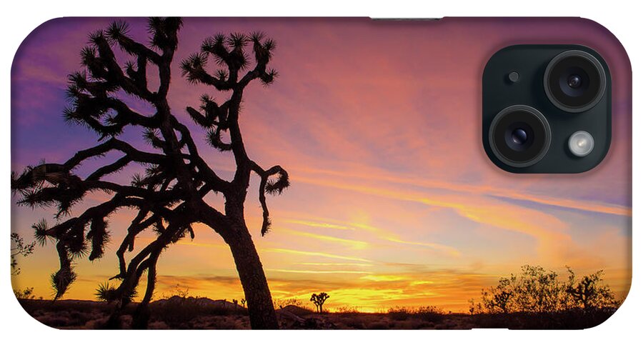 Joshua Tree iPhone Case featuring the photograph Mojave Desert Sunset by Aileen Savage