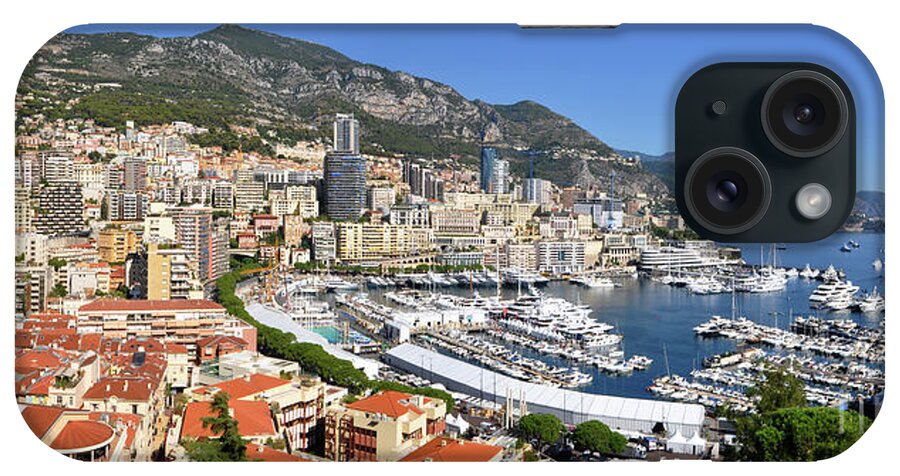 Yhun Suarez iPhone Case featuring the photograph Monaco Port Hercule Panorama by Yhun Suarez