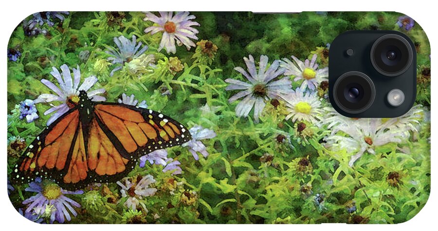 Monarch Butterfly iPhone Case featuring the photograph Monarch And Aster 5626 IDP_2Monarch And Aster 5626 IDP_2 by Steven Ward