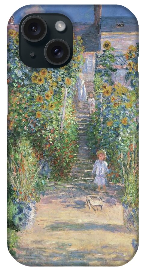 Claude Monet iPhone Case featuring the painting Monet's Garden At Vetheuil by Claude Monet