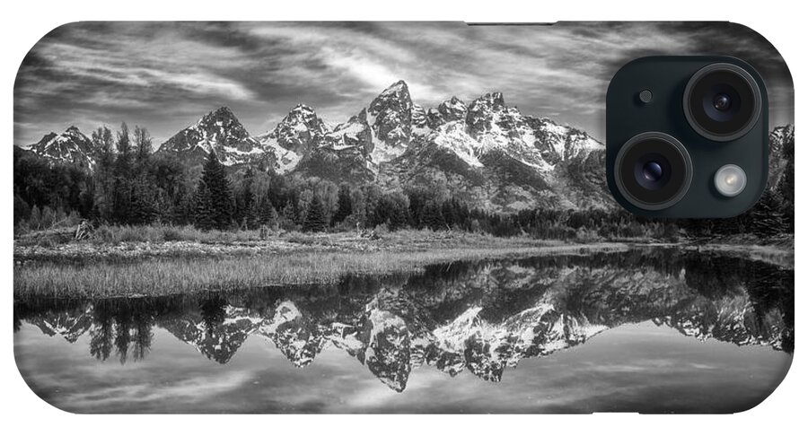 Grand Tetons iPhone Case featuring the photograph Monochrome Magic in the Tetons by Darren White