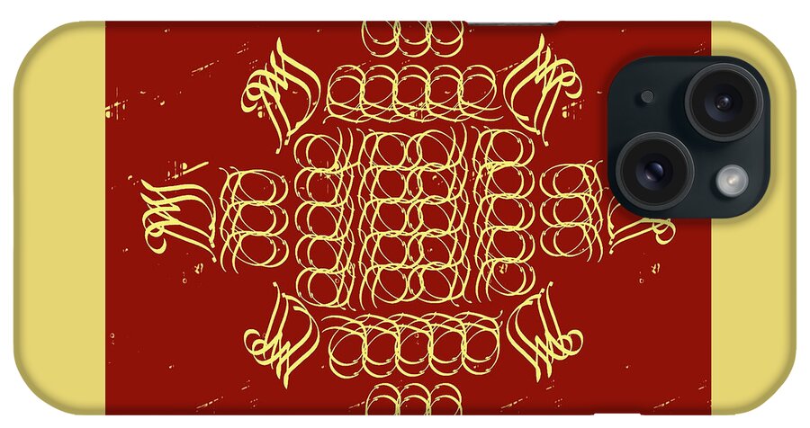 Monogram iPhone Case featuring the tapestry - textile Monogram qm rustic cream by Christine McCole