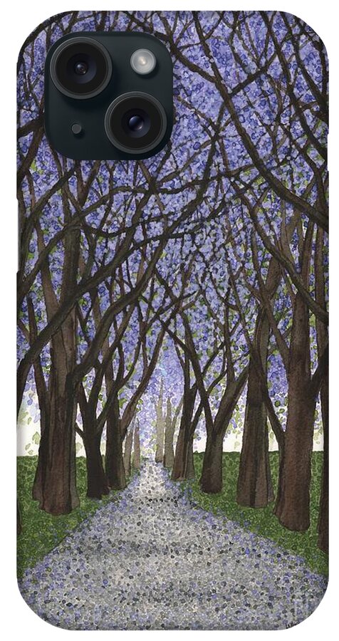 Jacarandas iPhone Case featuring the painting Monrovia by Hilda Wagner