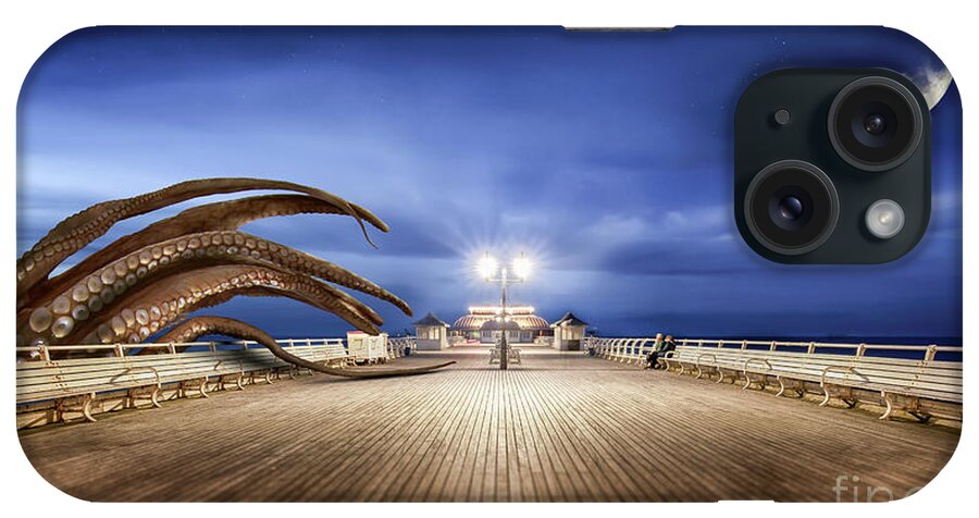 Cromer iPhone Case featuring the photograph Cromer pier Norfolk monster attack by Simon Bratt