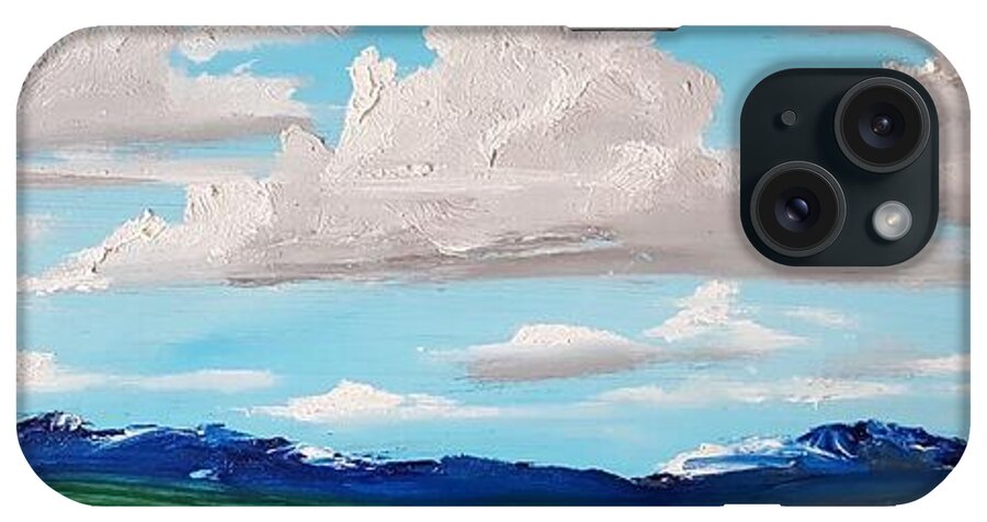 Montana iPhone Case featuring the painting MontanaThunder Clouds Rolling In  23 by Cheryl Nancy Ann Gordon