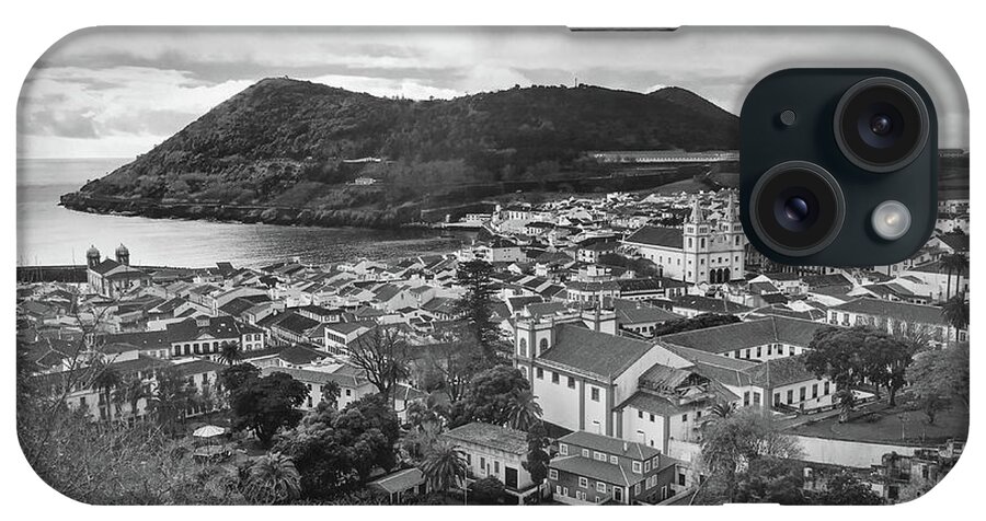 Kelly Hazel iPhone Case featuring the photograph Monte Brasil and Angra do Heroismo, Terceira Island, Azores by Kelly Hazel