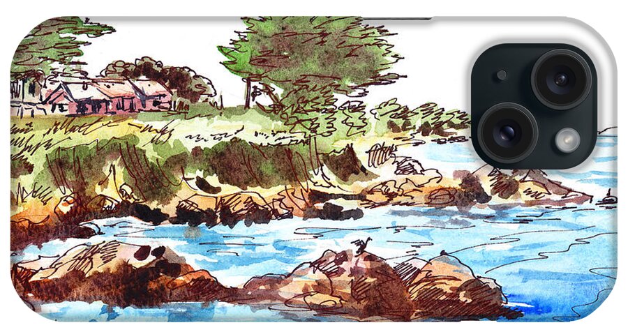 Monterey Shore iPhone Case featuring the painting Monterey Shore by Irina Sztukowski