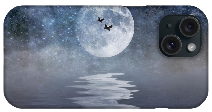 Space iPhone Case featuring the photograph Moon and Sea by Cathy Kovarik