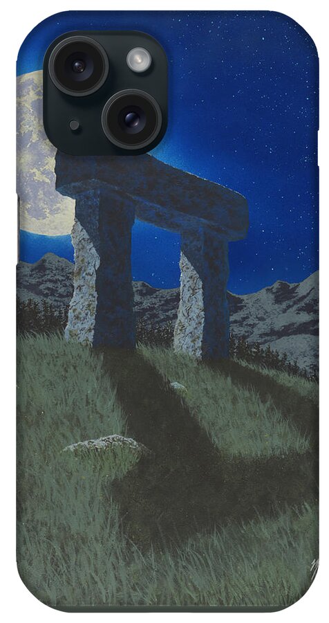 Moon iPhone Case featuring the painting Moon Gate by Martin Bellmann