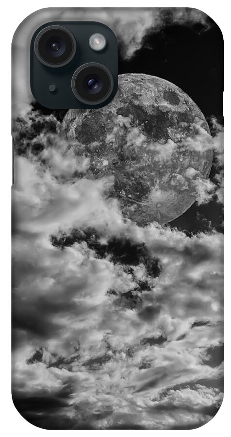 Design iPhone Case featuring the photograph Moon In Clouds 26 by Mark Myhaver