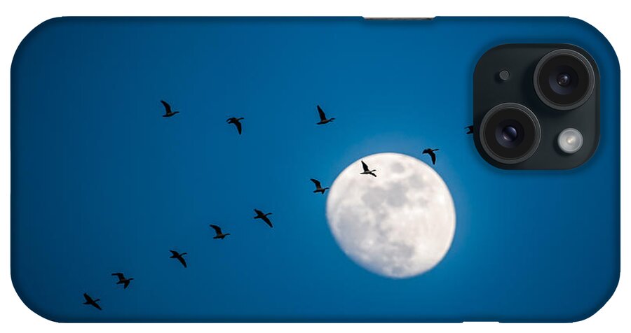 Nature iPhone Case featuring the photograph Moonlight Flight by Jeff Phillippi