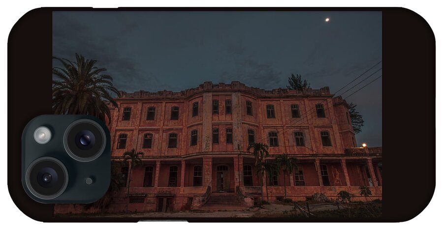 Destination iPhone Case featuring the photograph Moonlit architecture Cuba by Art Atkins