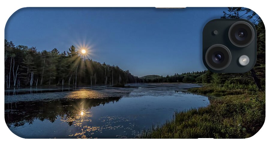Marlboro iPhone Case featuring the photograph Moon On North Pond Road by Tom Singleton