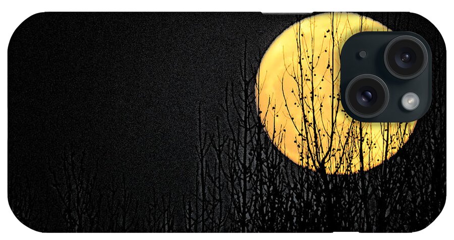 Moon Over The Trees Photo Art Craig Walters Artistic Woods Sky Landscape Tree Photograph Photographic Skies Night A An Artist Artistic iPhone Case featuring the digital art Moon over the Trees by Craig Walters