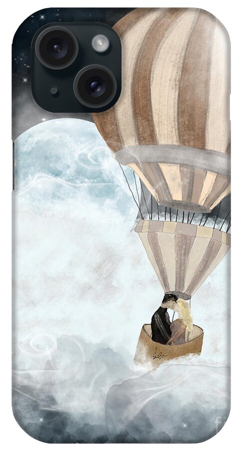 Romantic iPhone Case featuring the painting Moonlight Kisses by Bri Buckley