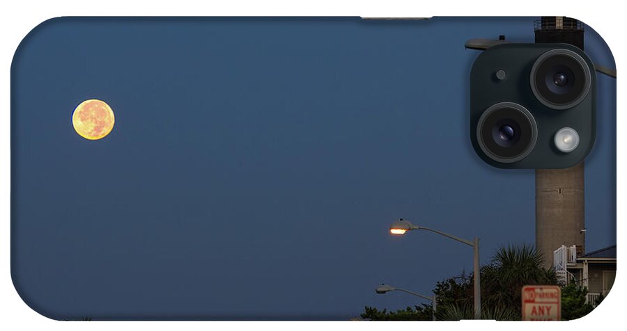 Moon iPhone Case featuring the photograph Moonlight Lighthouse by Nick Noble