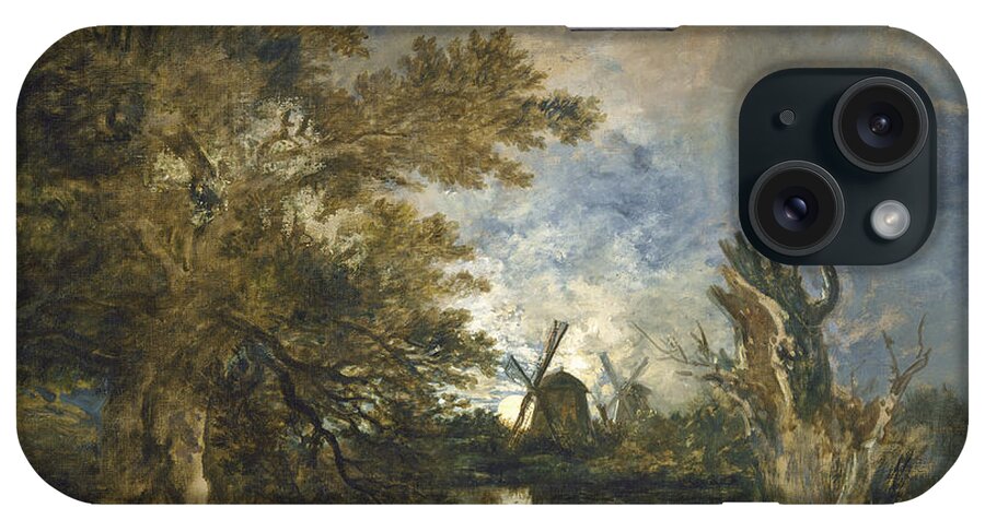 John Crome iPhone Case featuring the painting Moonlight On The Yare by John Chrome
