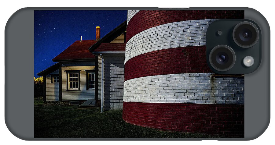 Moonlit Lighthouse Architecture iPhone Case featuring the photograph Moonlit Lighthouse Architecture by Marty Saccone