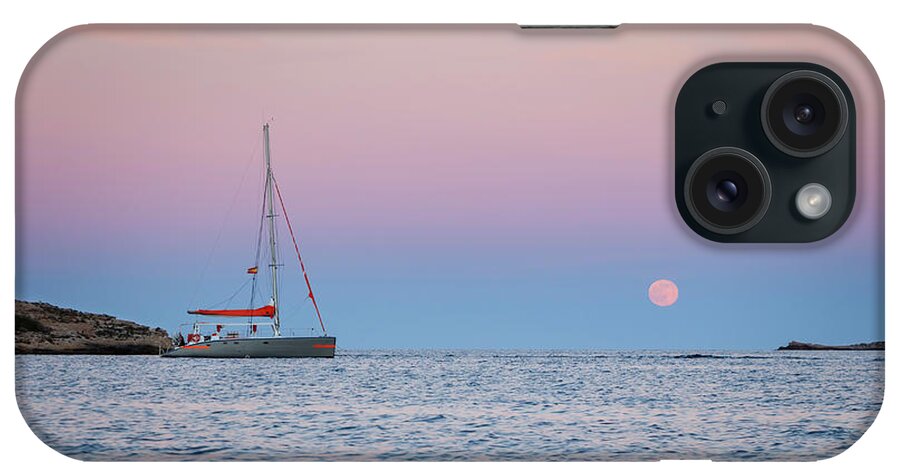 Boat iPhone Case featuring the photograph Moonrise At Sunset by Rick Deacon