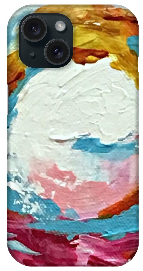 Abstract Art iPhone Case featuring the painting Moonrise by Mary Mirabal