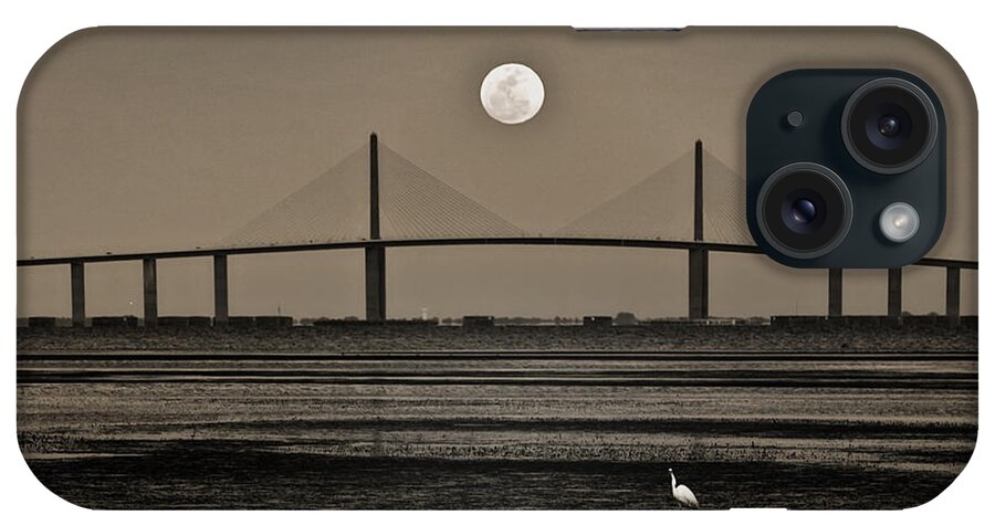 Moon iPhone Case featuring the photograph Moonrise Over Skyway Bridge by Steven Sparks