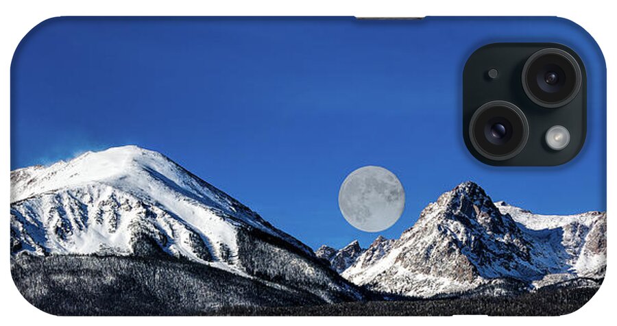 Moonset iPhone Case featuring the photograph Moonset Over Silverthorne Mountain by Stephen Johnson