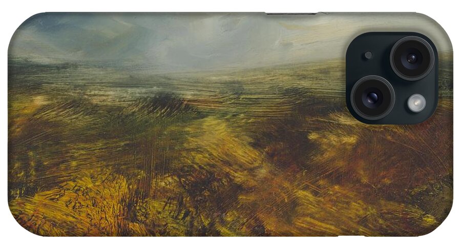 Moorland iPhone Case featuring the painting Moorland 71 by David Ladmore