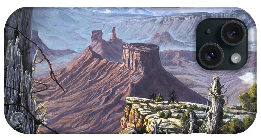 Landscape iPhone Case featuring the painting Morning Boundaries by Page Holland