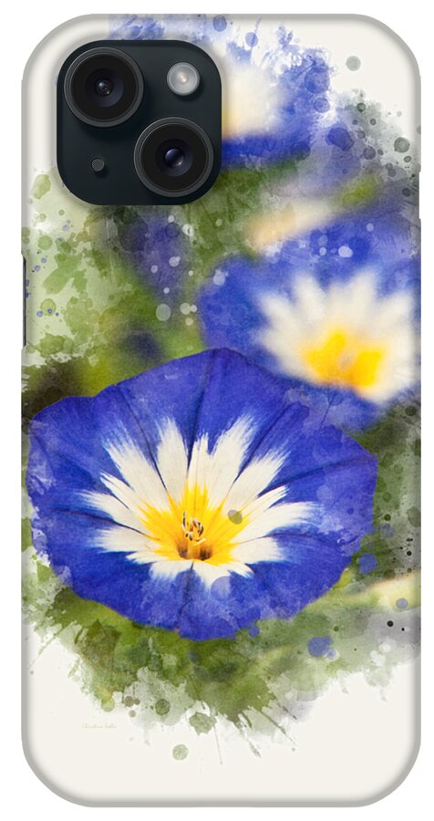 Flowers iPhone Case featuring the mixed media Morning Glory Watercolor Art by Christina Rollo