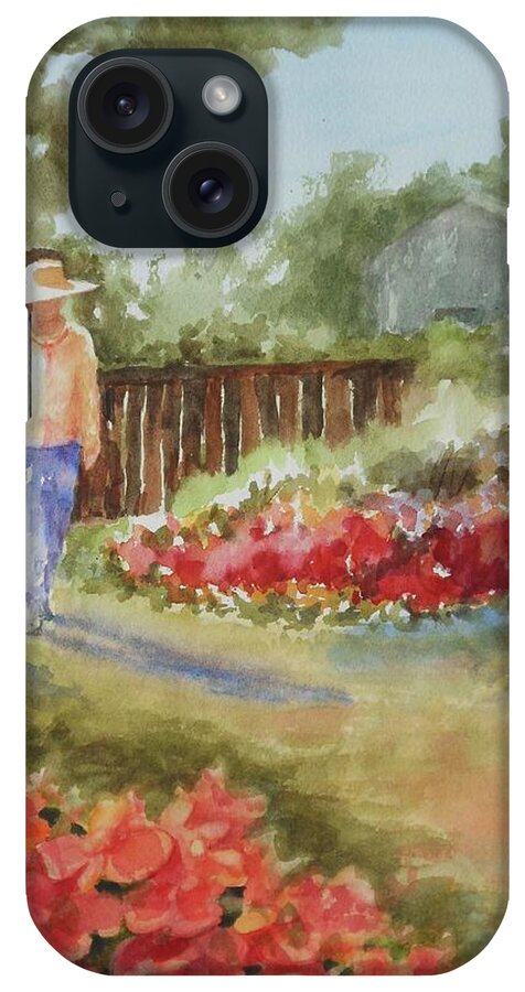 Garden iPhone Case featuring the painting Morning in the Garden by Barbara Parisien