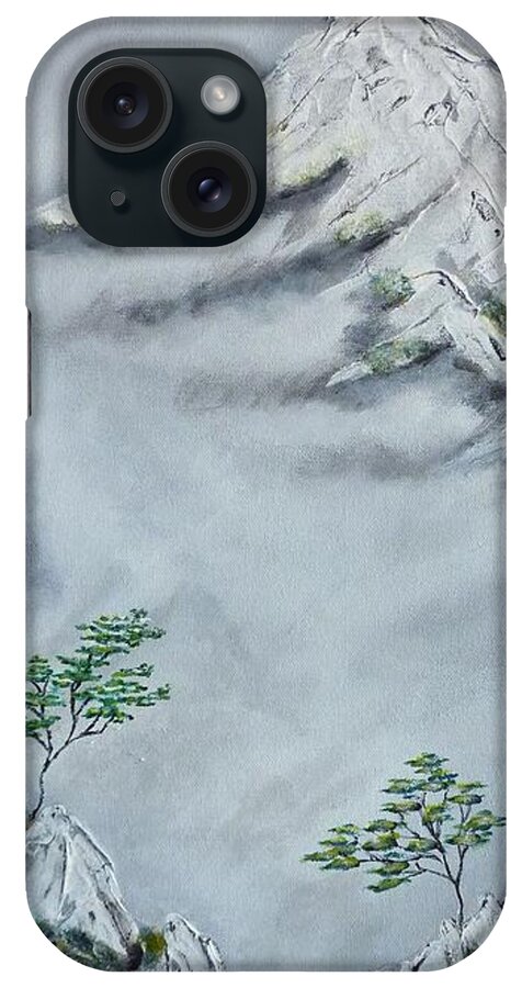 Morning Mist iPhone Case featuring the painting Morning Mist 2 by Amelie Simmons