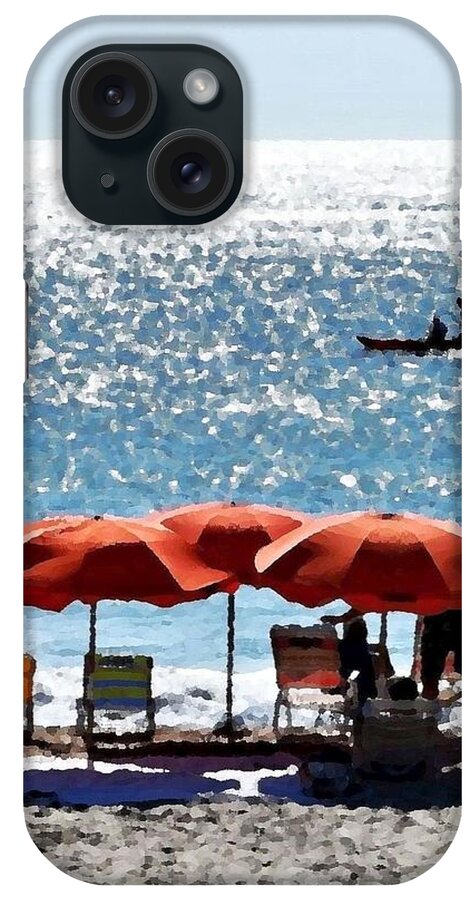 Sunbrellas iPhone Case featuring the photograph Morning On the Beach by Kim Bemis