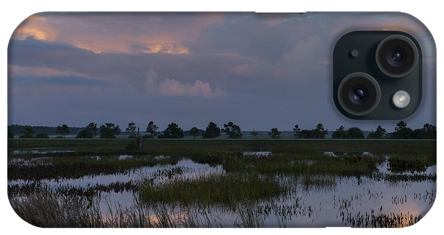 Colorful iPhone Case featuring the photograph Morning reflections over the wetlands by David Watkins