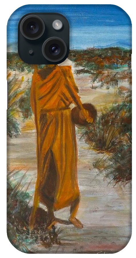 Buddhist iPhone Case featuring the painting Morning Rounds by Sherry Killam