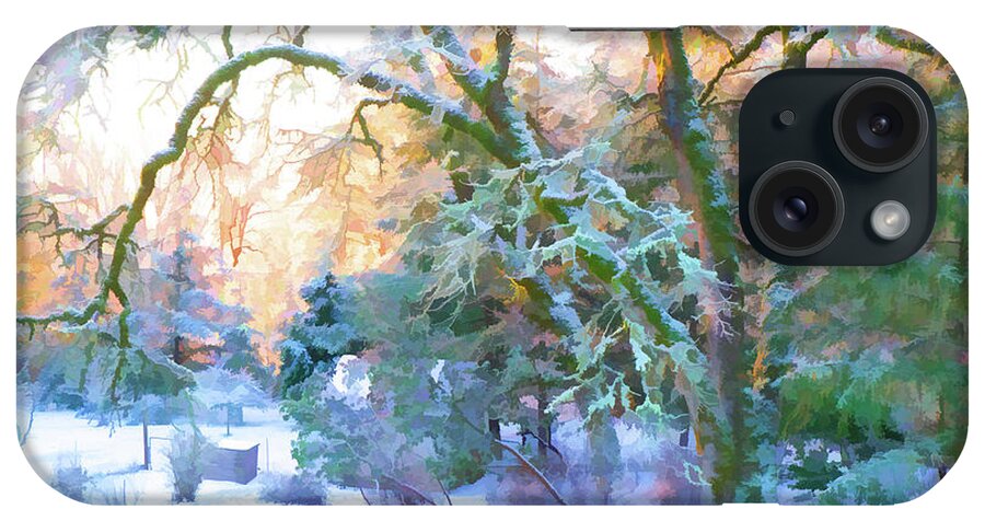 Tree iPhone Case featuring the digital art Winter Wonderland by Mike Bergen