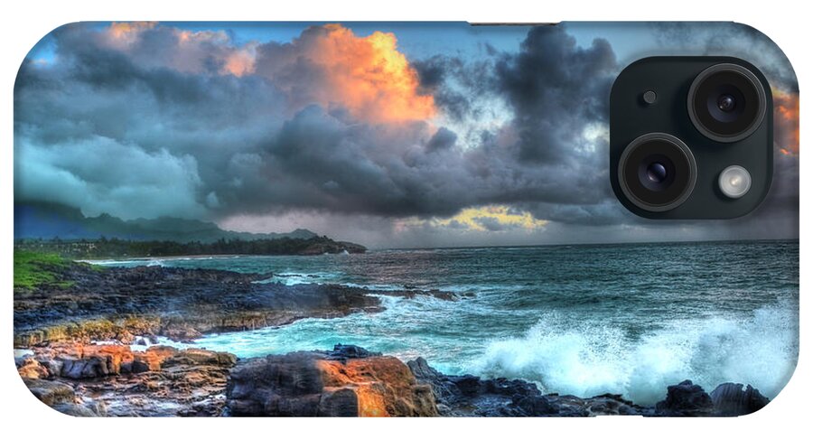 Landscape iPhone Case featuring the photograph Morning Storm Poipu Kauai by Lawrence Knutsson
