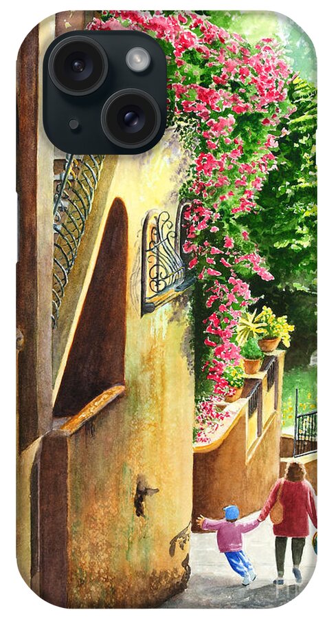 Italy iPhone Case featuring the painting Morning Walk by Karen Fleschler