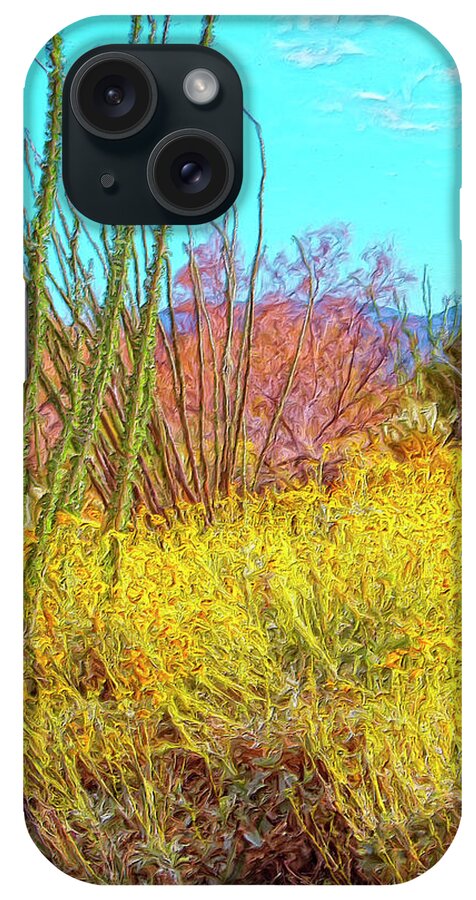 Morning Walk iPhone Case featuring the painting Morning Walk Mohave Desert by Dominic Piperata