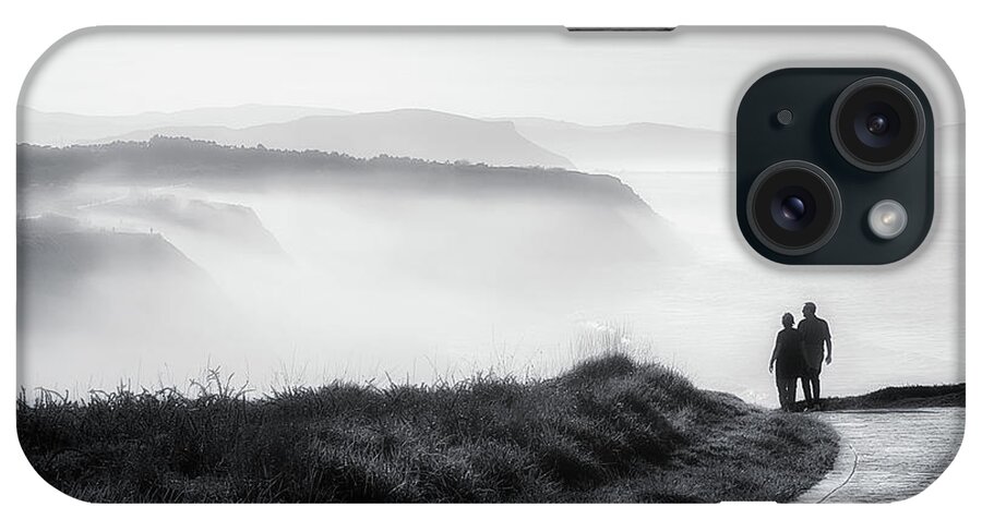Walk iPhone Case featuring the photograph Morning Walk With Sea Mist by Mikel Martinez de Osaba