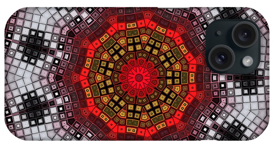 Kaleidoscope iPhone Case featuring the digital art Mosaic Kaleidoscope 2 by Shawna Rowe