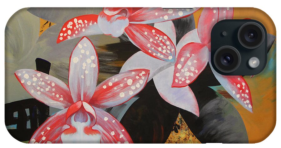 Painting iPhone Case featuring the painting Moth orchid by Tingting Su